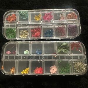 Nail Art Assorted dry flowers